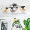 Gastor ceiling light, globe light Amber, clear, Smoke-coloured, 4-light sources