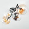 Gastor ceiling light, globe light Amber, clear, Smoke-coloured, 4-light sources