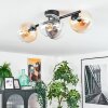 Gastor ceiling light, globe light Amber, clear, Smoke-coloured, 4-light sources