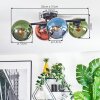 Koyoto ceiling light, globe light blue, green, coppery, 4-light sources