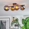 Koyoto ceiling light, globe light chrome, gold, clear, coppery, Smoke-coloured, 4-light sources
