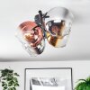 Koyoto ceiling light, globe light chrome, gold, clear, coppery, Smoke-coloured, 4-light sources