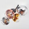 Koyoto ceiling light, globe light chrome, gold, clear, coppery, Smoke-coloured, 4-light sources