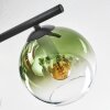 Koyoto ceiling light, globe light blue, green, clear, coppery, 4-light sources