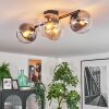 Koyoto ceiling light, globe light Amber, clear, Smoke-coloured, 4-light sources