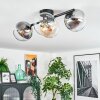 Koyoto ceiling light, globe light Amber, clear, Smoke-coloured, 4-light sources