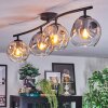 Ripoll ceiling light, globe light Amber, clear, Smoke-coloured, 4-light sources