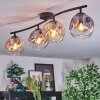 Ripoll ceiling light, globe light Amber, clear, Smoke-coloured, 4-light sources