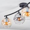 Ripoll ceiling light, globe light Amber, clear, Smoke-coloured, 4-light sources
