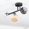 Chehalis ceiling light, globe light Amber, clear, Smoke-coloured, 3-light sources