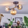 Chehalis ceiling light, globe light Amber, clear, Smoke-coloured, 3-light sources