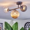 Chehalis ceiling light, globe light Amber, clear, Smoke-coloured, 3-light sources