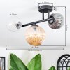 Chehalis ceiling light, globe light Amber, clear, Smoke-coloured, 3-light sources