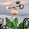 Chehalis ceiling light, globe light Amber, clear, Smoke-coloured, 3-light sources