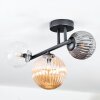 Chehalis ceiling light, globe light Amber, clear, Smoke-coloured, 3-light sources