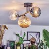 Chehalis ceiling light, globe light Amber, clear, Smoke-coloured, 3-light sources