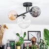 Chehalis ceiling light, globe light Amber, clear, Smoke-coloured, 3-light sources