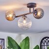 Chehalis ceiling light, globe light Amber, clear, Smoke-coloured, 3-light sources