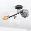 Chehalis ceiling light, globe light Amber, clear, Smoke-coloured, 3-light sources