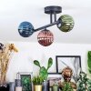 Chehalis ceiling light, globe light blue, green, coppery, 3-light sources