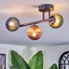 Chehalis ceiling light, globe light blue, green, coppery, 3-light sources