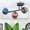 Chehalis ceiling light, globe light blue, green, coppery, 3-light sources