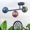 Chehalis ceiling light, globe light blue, green, coppery, 3-light sources