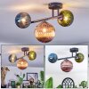 Chehalis ceiling light, globe light blue, green, coppery, 3-light sources