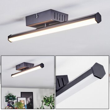 Fenol ceiling light LED black, 1-light source