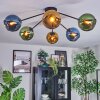 Koyoto ceiling light, globe light 77.5 cm blue, gold, green, 6-light sources