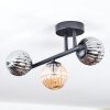 Chehalis ceiling light, globe light Amber, Smoke-coloured, 3-light sources