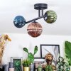 Chehalis ceiling light, globe light blue, green, coppery, 3-light sources