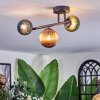 Chehalis ceiling light, globe light blue, green, coppery, 3-light sources