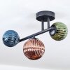 Chehalis ceiling light, globe light blue, green, coppery, 3-light sources