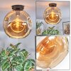 Ripoll ceiling light, globe light Amber, 1-light source