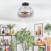 Ripoll ceiling light, globe light clear, Smoke-coloured, 1-light source