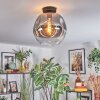 Ripoll ceiling light, globe light clear, Smoke-coloured, 1-light source