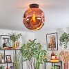 Ripoll ceiling light, globe light coppery, 1-light source