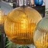 Koyoto hanging light, globe light, pendant light blue, gold, green, 4-light sources