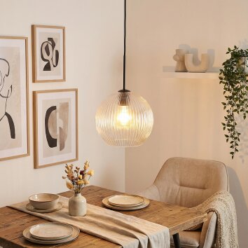 Koyoto hanging light, globe light, pendant light 25 cm clear, 1-light source