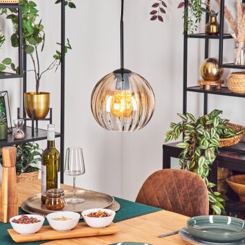 Koyoto hanging light, globe light, pendant light Amber, clear, 1-light source