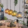Koyoto hanging light, globe light, pendant light blue, gold, green, coppery, 4-light sources