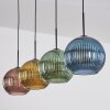 Koyoto hanging light, globe light, pendant light blue, gold, green, coppery, 4-light sources