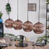 Koyoto hanging light, globe light, pendant light coppery, 4-light sources