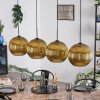 Koyoto hanging light, globe light, pendant light gold, 4-light sources