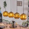 Koyoto hanging light, globe light, pendant light gold, 4-light sources