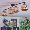 Ripoll ceiling light, globe light chrome, Smoke-coloured, 4-light sources