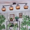 Ripoll ceiling light, globe light chrome, Smoke-coloured, 4-light sources