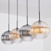 Koyoto hanging light, globe light, pendant light Amber, clear, Smoke-coloured, 4-light sources