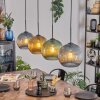 Koyoto hanging light, globe light, pendant light blue, gold, green, 4-light sources